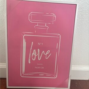 Pink Framed Perfume Bottle Art